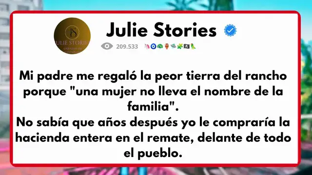 Video thumbnail for Mi padre me regaló la peor tierra del rancho porque "una mujer no lleva el nombre de la familia". No sabía que años después yo le compraría la hacienda entera en el remate, delante de todo el pueblo.