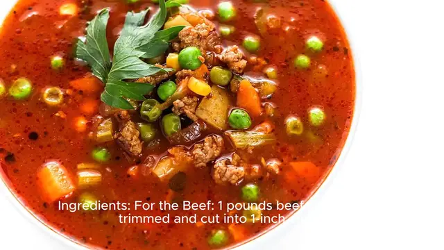 Video thumbnail for Beef vegetable soup recipe