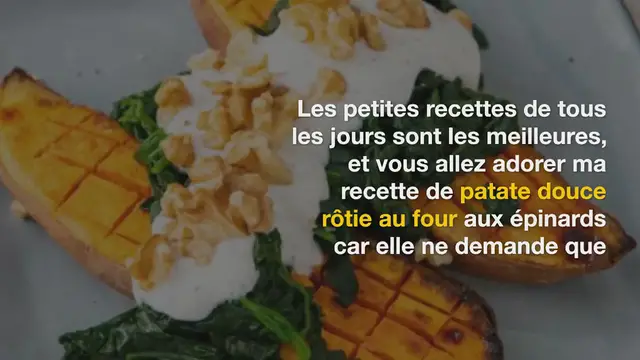 Video thumbnail for Patate douce rôtie au four & épinards