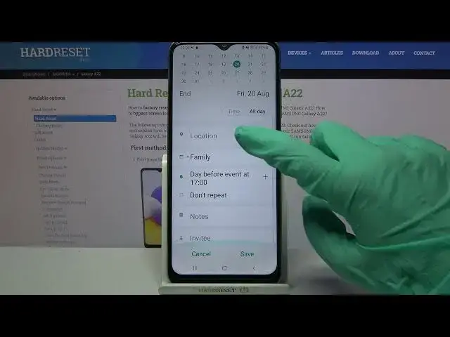 'Video thumbnail for How to Add Event to Calendar in SAMSUNG Galaxy A22 - Use Calendar'