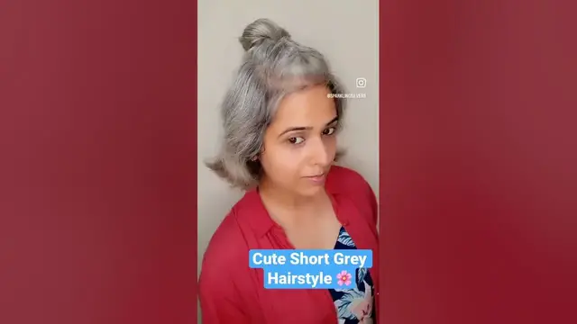 'Video thumbnail for Cute and Easy Short Grey Hairstyle! #greyhairtransition #greyhair'