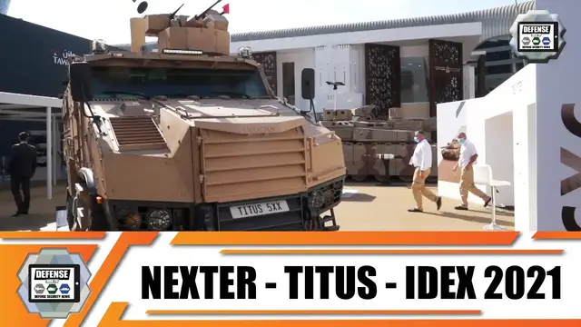 'Video thumbnail for IDEX 2021 Nexter from France presents latest generation 40mm cannon CTA 40 and Titus 6x6 armored'