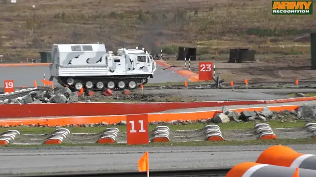 'Video thumbnail for TM-140A amphibious all terrain tracked cargo personnel carrier arctic vehicle Russia Russian army'
