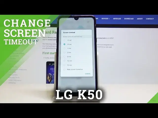 'Video thumbnail for How to Change Screen Timeout in LG K50 - Display Settings'