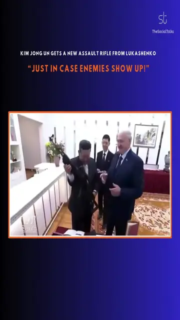Video thumbnail for Kim Jong Un Gets a New Assault Rifle From Lukashenko – “Just in Case Enemies Show Up!”