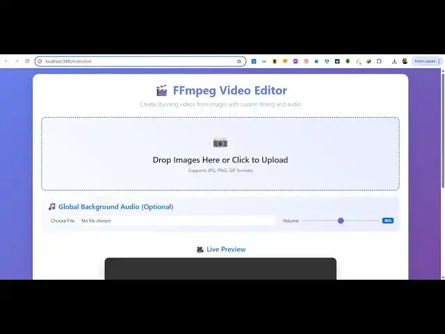 Video thumbnail for Build a FFMPEG WASM Images to Slideshow Video Editor With Audio in Browser Using HTML & JavaScript