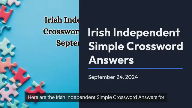 Video thumbnail for Irish Independent Simple Crossword Today answers September 24, 2024