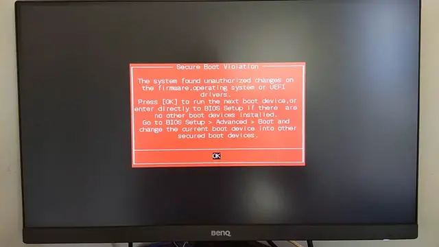 Video thumbnail for How To Fix The Secure Boot Violation Error. The System Found Unauthorized Changes On The Firmware...