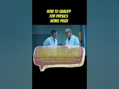 'Video thumbnail for How to Qualify for the Nobel Prize in Physics #nobelprize #physics #science #youtubeshorts #ytshorts'