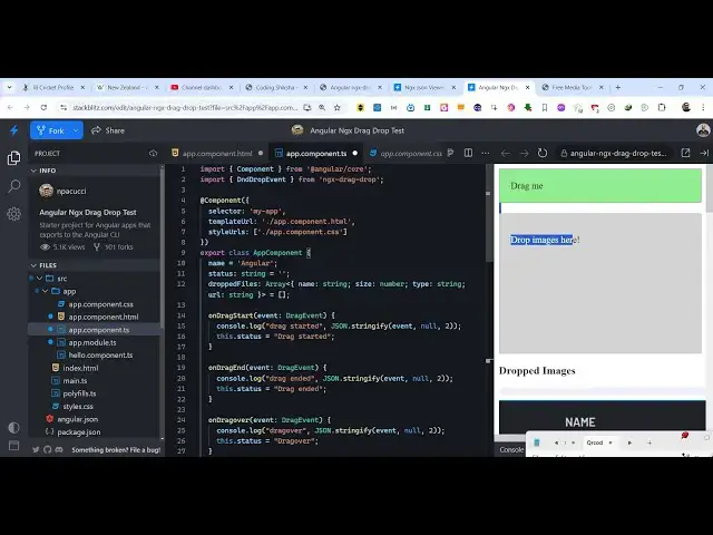 Video thumbnail for Angular ngx-drag-drop Example to Build Drag and Drop Image Viewer With Live Preview in Browser