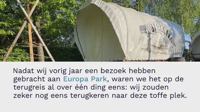 Video thumbnail for Europa Park Camp Resort: avontuurlijk overnachten in een huifkar!