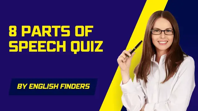 'Video thumbnail for 8 Parts Of Speech Quiz | English Finders'