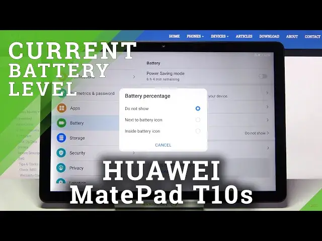 Video thumbnail for How to Verify Battery Percentage in HUAWEI MatePad T10s – Battery Settings