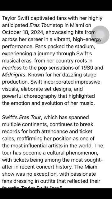 Video thumbnail for Eras Tour - Taylor Swift