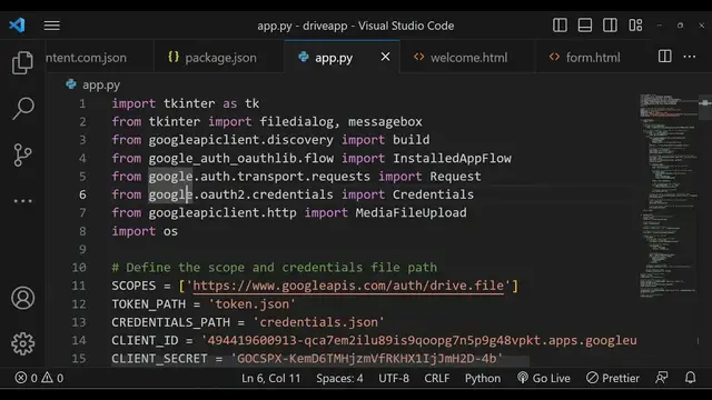 Video thumbnail for Python 3 Tkinter Google OAuth2 Example to Upload Multiple Files to Google Drive Desktop App