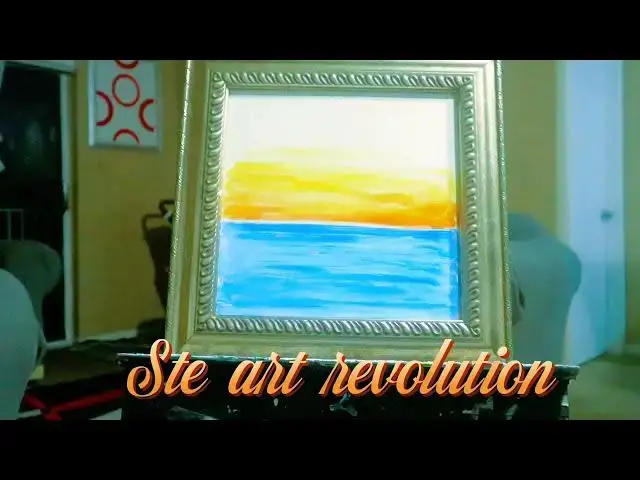 Video thumbnail for How to paint a sunset Beach on canvas
