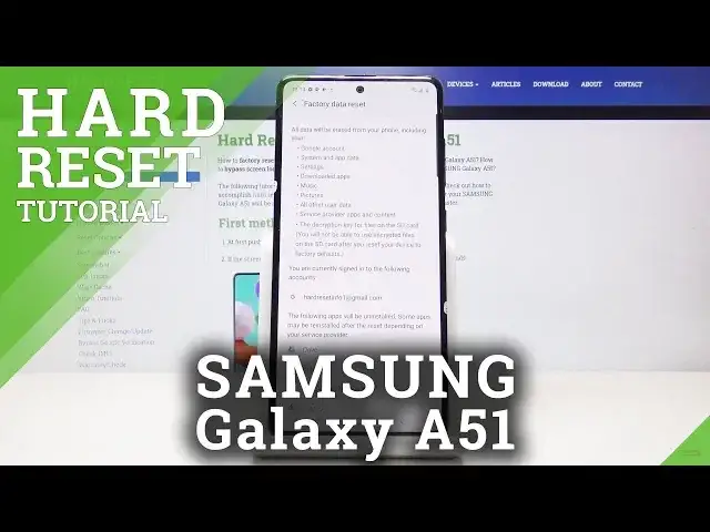 'Video thumbnail for Hard Reset Samsung Galaxy A51 – Wipe All Data / Factory Reset'