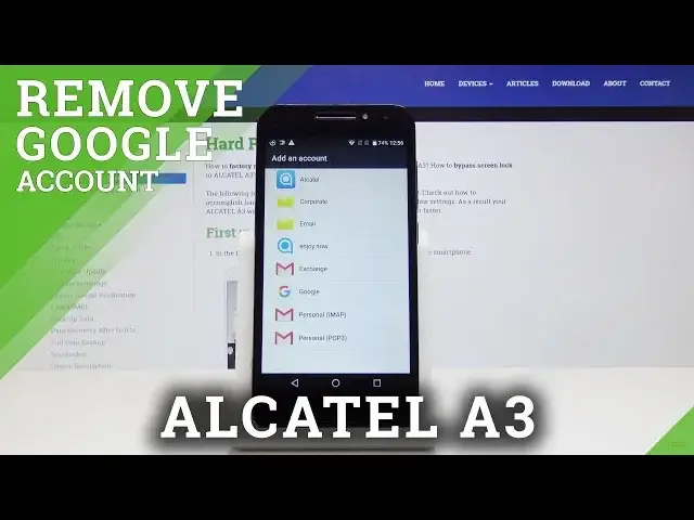 'Video thumbnail for How to Add & Remove Account in ALCATEL A3 - Delete Google User'