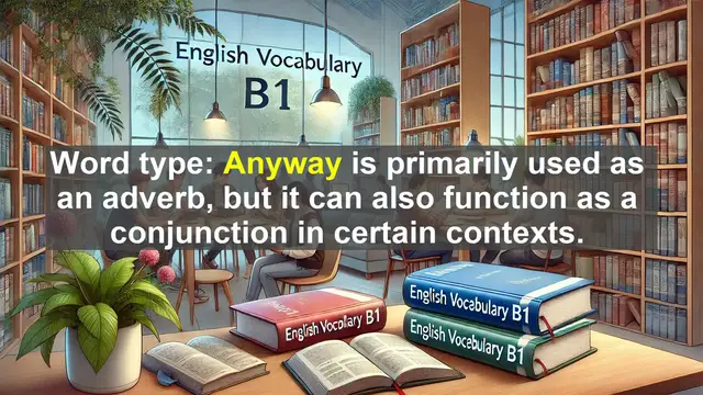 Video thumbnail for 2500 Must Know CEFR B1 Vocabulary - Master 'Anyway': A Key Word for B1 English Proficiency