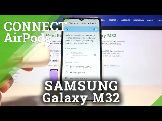 'Video thumbnail for How to Connect AirPods to SAMSUNG Galaxy M32 – Bluetooth Connection'