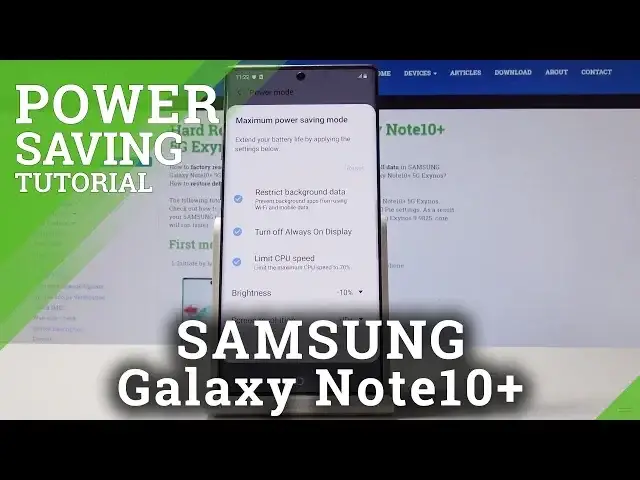 'Video thumbnail for How to Activate Power Saving Mode in SAMSUNG Galaxy Note10+ - Save Battery'