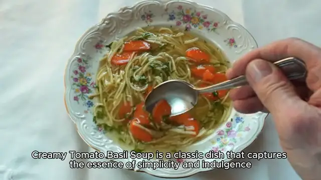 'Video thumbnail for Creamy Tomato Basil Soup'