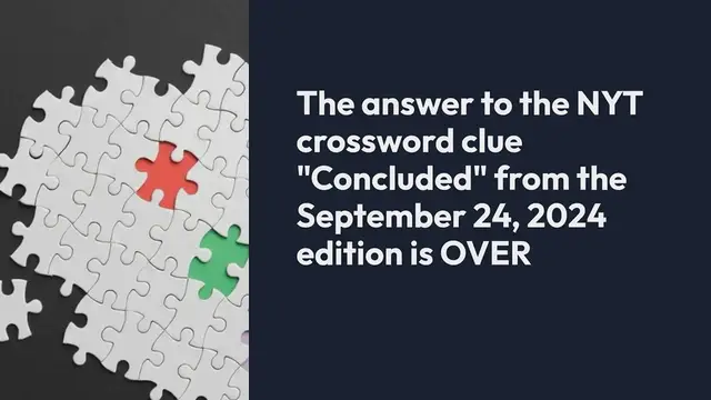 Video thumbnail for Concluded (4) NYT Crossword Clue Puzzle Answer from September 24, 2024