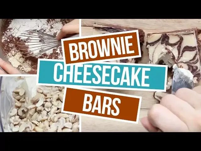 Video thumbnail for How to Make Brownie Cheesecake Bars - 100% Dairy Free