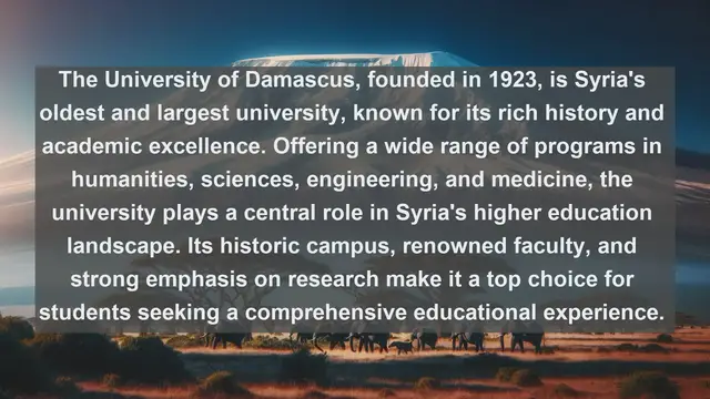 Video thumbnail for Unveiling Academic Excellence: Top 10 Universities in Syria