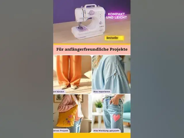 Video thumbnail for Nähen wie ein Profi, sogar für Anfänger!Crafts&Co® Mini Nähmaschine.