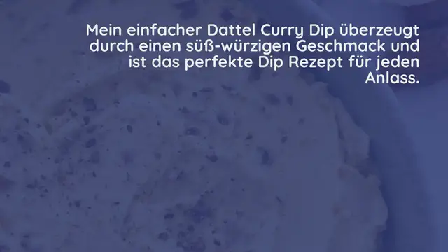 Video thumbnail for Dattel Curry Dip [nur 5 Minuten]