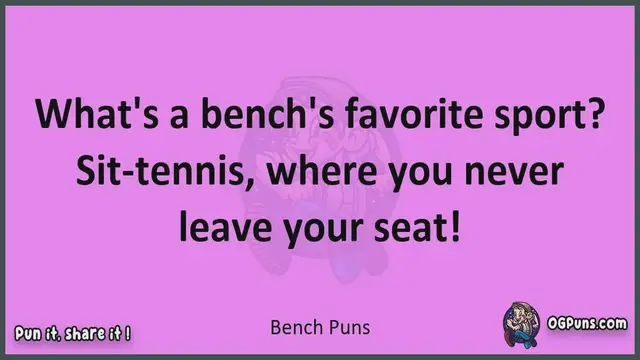 Video thumbnail for Bench - Jokes, Puns, Wordplays, and Laughter