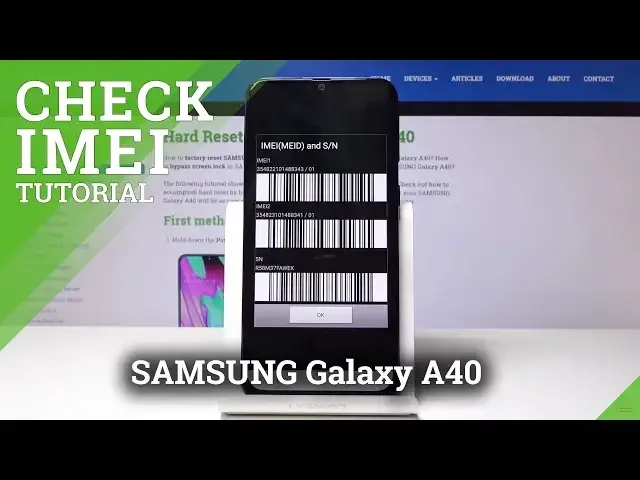 'Video thumbnail for SAMSUNG Galaxy A40 CHECK IMEI & SERIAL NUMBER'