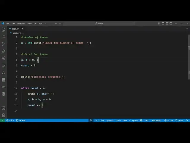 Video thumbnail for How to Print Fibonacci Series in Python – GATE, Interview & Placement Practice