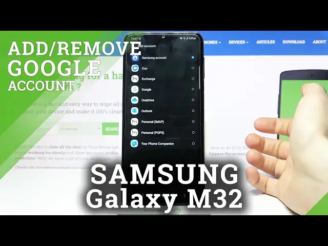 'Video thumbnail for How to Add/Remove Google Account on SAMSUNG Galaxy M32 – Manage Google Users'