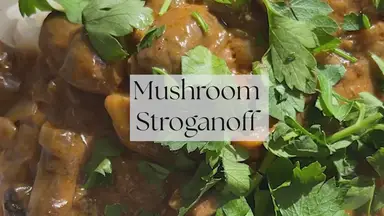 'Video thumbnail for Mushroom Stroganoff'