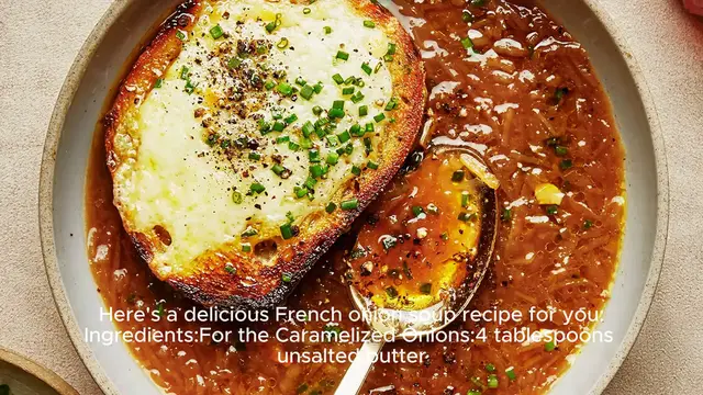 Video thumbnail for French onion soup recipe