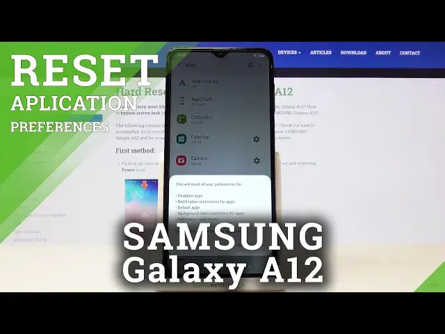 'Video thumbnail for How to Reset App Preferences in SAMSUNG Galaxy A12 – Default App Configuration'