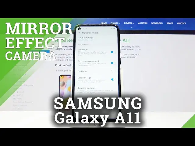 'Video thumbnail for Samsung Galaxy A11 - How to Turn On / Off Camera Mirror Effect'