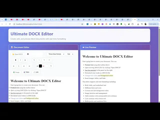 Video thumbnail for Build a Word DOCX Viewer & Editor With Live Preview in Browser Using HTML & JavaScript