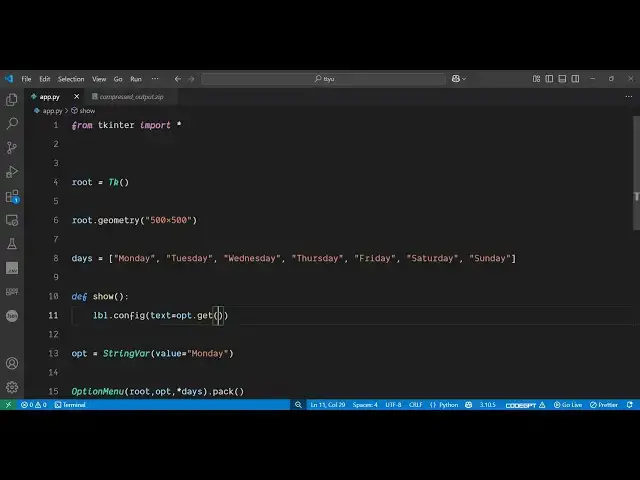 Video thumbnail for Python 3 Tkinter Script to Build Popup Dropdown Options Menu Widget GUI Desktop App