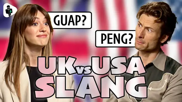 'Video thumbnail for TWISTERS Cast Glen Powell, Daisy Edgar-Jones & Anthony Ramos Learn British, New York & Texas Slang'