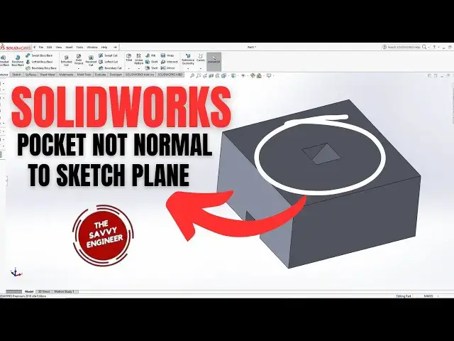 'Video thumbnail for SolidWorks | How to Create a Pocket Not Normal to Sketch Plane'
