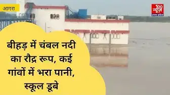 Video thumbnail for बीहड़ में चंबल नदी का रौद्र रूप, कई गांवों में भरा पानी, स्कूल डूबे
