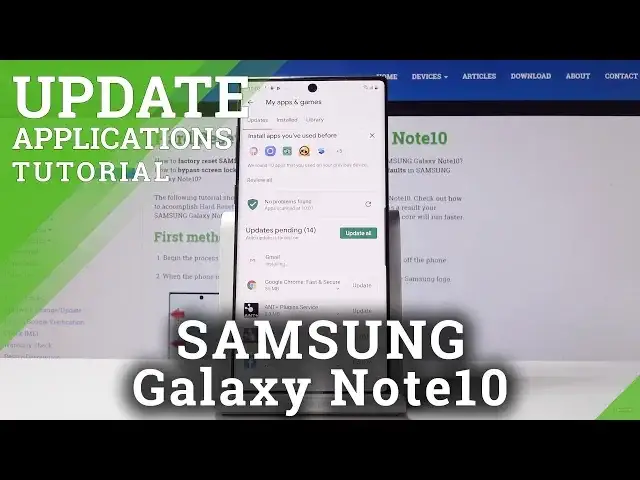 'Video thumbnail for How to Update Applications in SAMSUNG Galaxy Note 10 - Latest App Version'