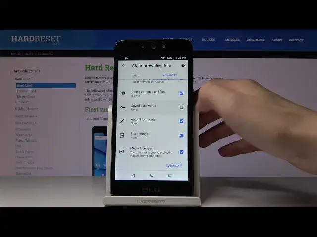 Video thumbnail for How to Clear Browsing Data in BLU Advance 5.2?