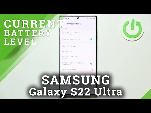 'Video thumbnail for How to Show Battery Percentage on SAMSUNG Galaxy S22 Ultra - Battery Settings'