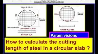 Video thumbnail for How to calculate the cutting length of steel bars in a circular slab?