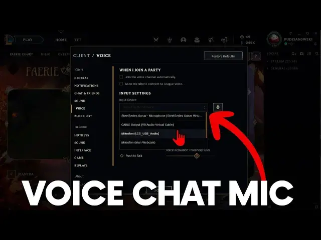 Video thumbnail for How to Change Voice Chat Microphone in League of Legends - Switch Mic in LOL