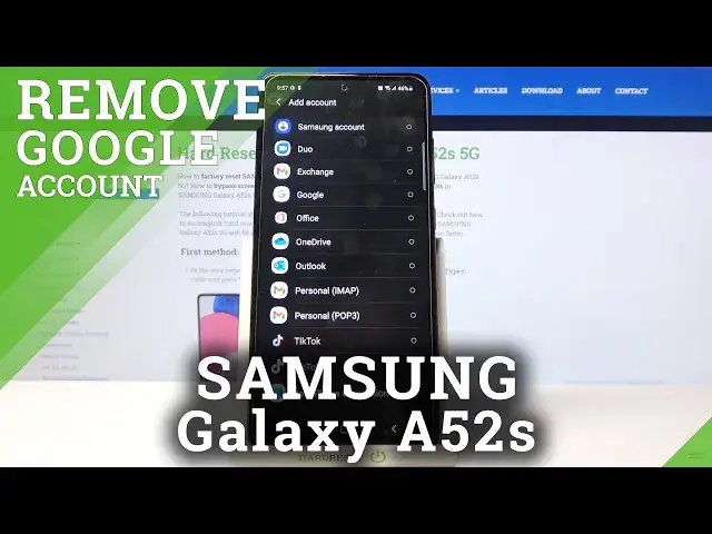 'Video thumbnail for How to Add and Remove Google Account on SAMSUNG Galaxy A52s - Google User'